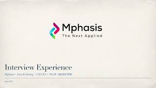Mphasis Interview  | 8 LPA | Java | 2+ Year Exp | Selected Wealth