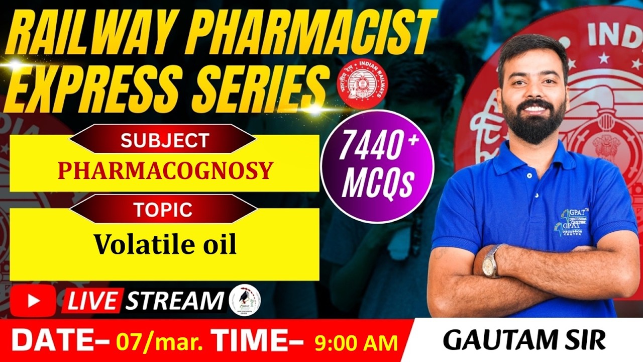 L-164 | Летучие масла - Фармакогнозия | Фармацевт на железной дороге (RRB) #экзаменнажелезнодорож...