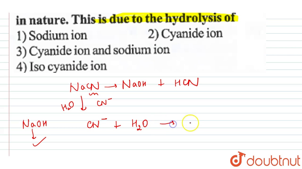 The aquoeous solution of sodium cyanide is basic in nature. This is due to the hudrolysis of