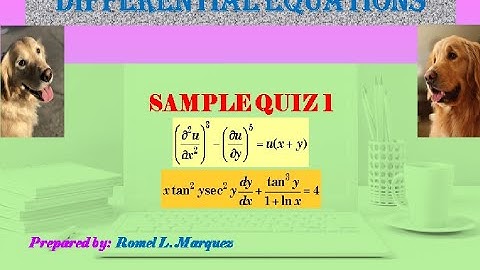 Sample Quiz No. 1 Differential Equations