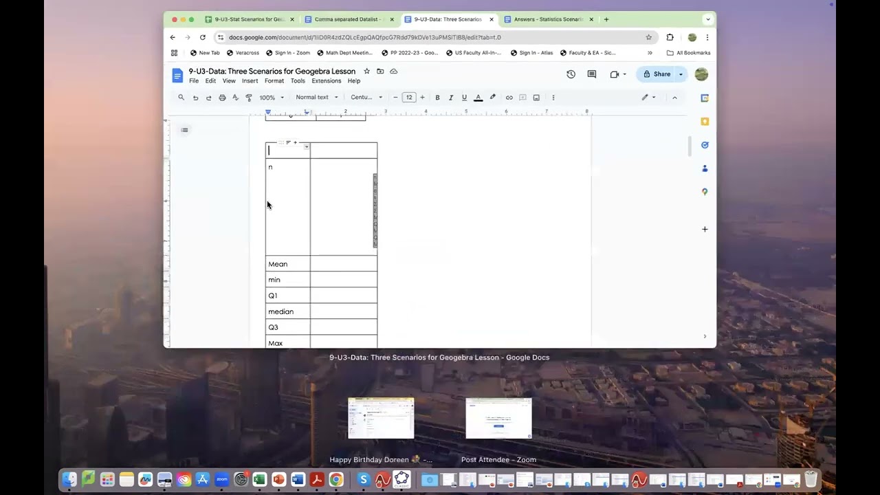 Using GeoGebra for Statistical Analysis
