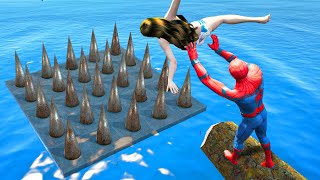 SPIDERMAN Water Ragdolls | GTA 5 Jumps/Fails Ep.86 (Euphoria Physics | Funny Moments | Ragdoll)