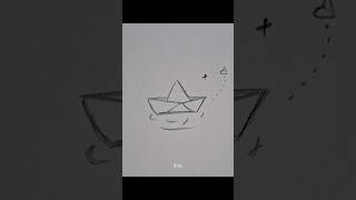 Easy boat drawing ⛵ #boat #swim #drawing