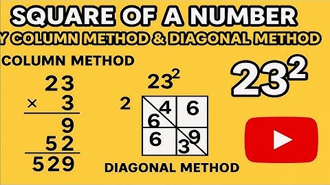 (Square and square root ) A number by column method and diagonal method #column #diagonal #youtube