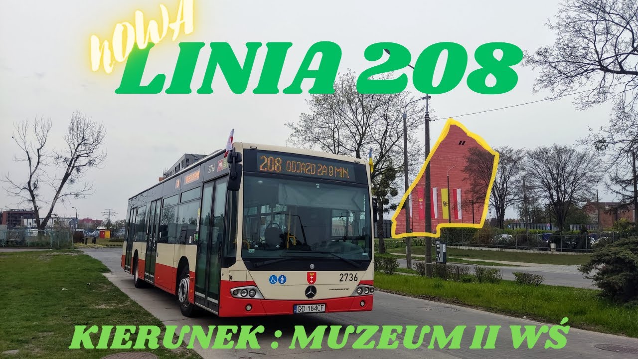 Gdańsk, nowa linia 208, kierunek: Muzeum II Wojny Światowej