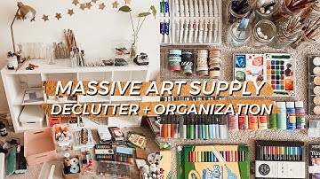 Organizing ALL of My ART + DIY CRAFT SUPPLIES! | *EXTREME* Declutter and Storage Solution Hacks