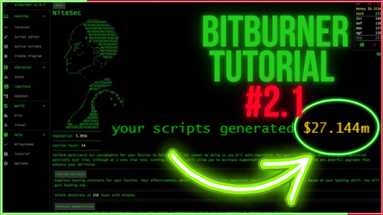 Update New Bitburner Tutorial #2.1 |GERMAN, Anwendung \u0026 Resultat € $ #Phantomic