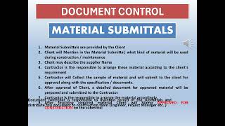 Document Controller Job Duties | Material Submittals