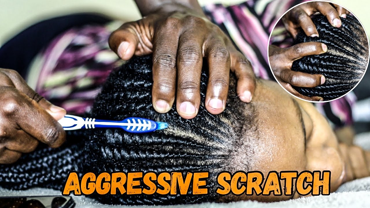 ASMR Scratching and Brushing Between Braids | No Talking #relax #asmrsounds