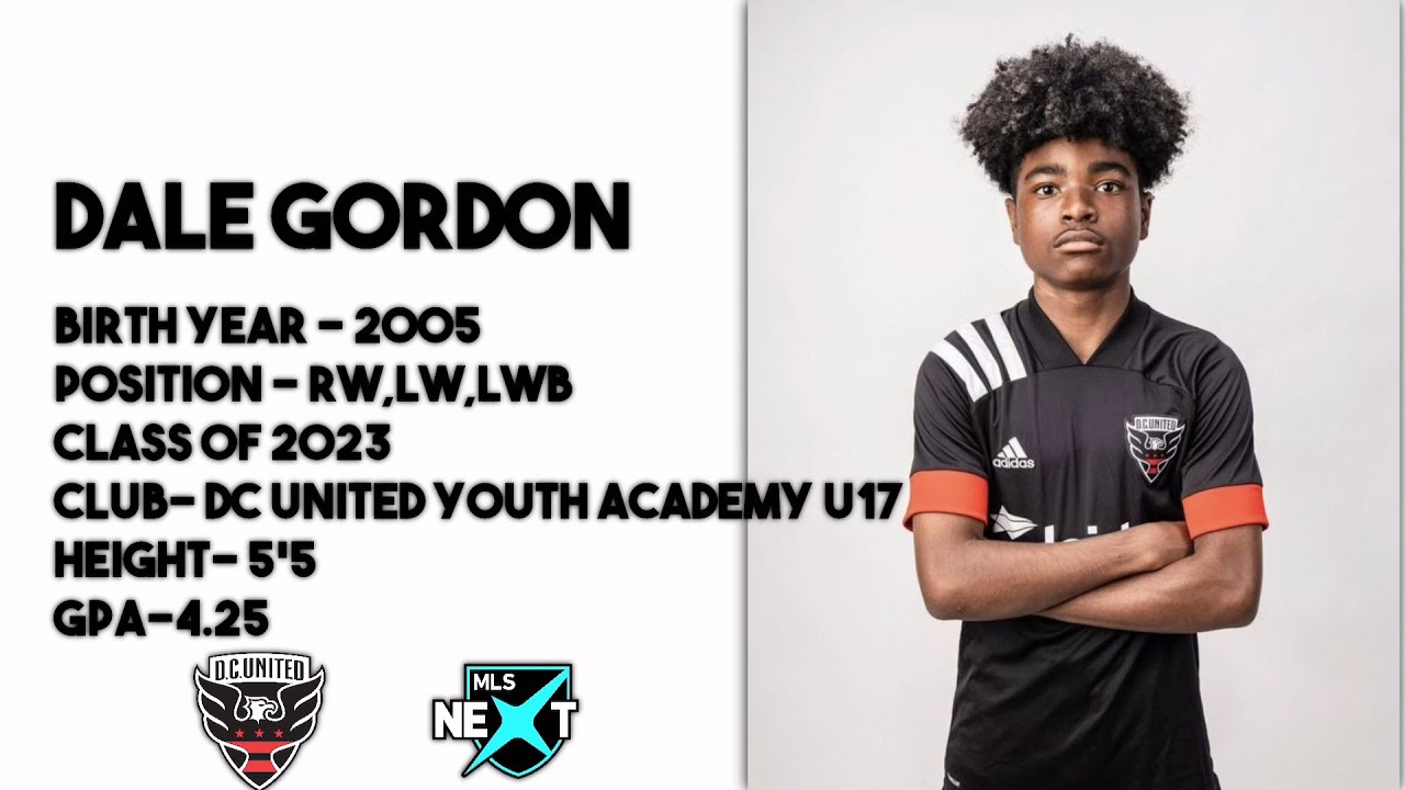 Dale Gordon - DC. United Youth Academy - Class of 2023 - College Soccer Recruiting Video MLS Next