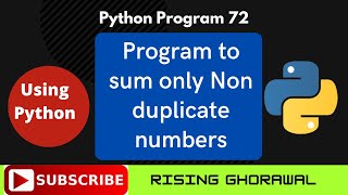 Celebrity Python program to take input of three numbers and calculate sum of only non duplicate numbers Net Worth