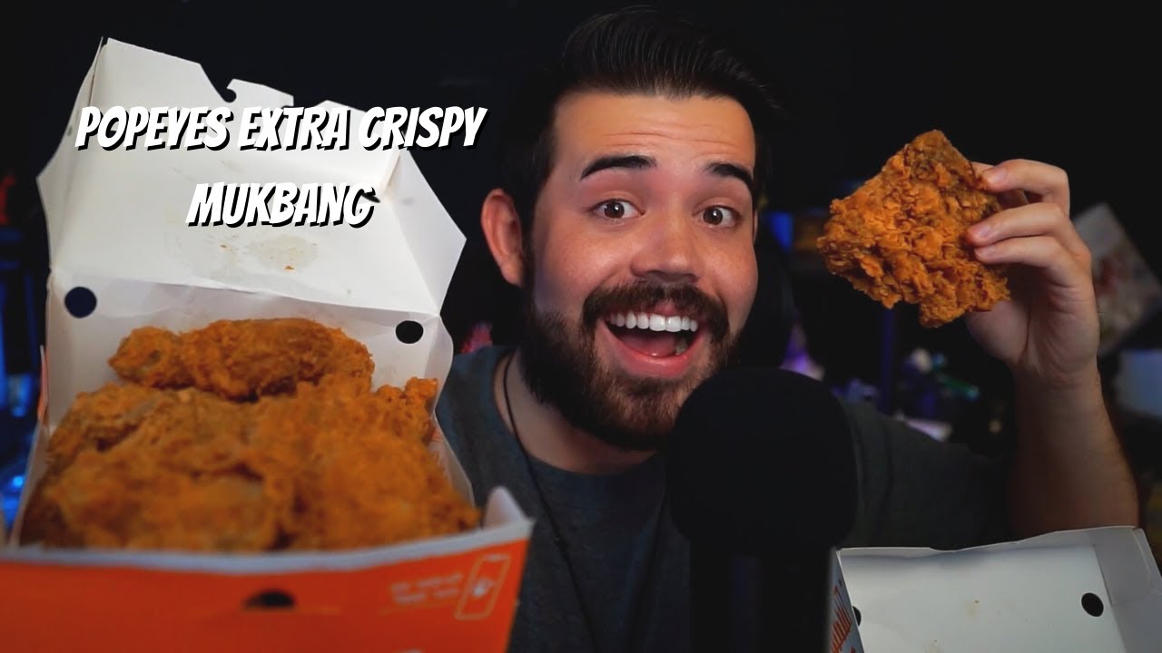 ASMR POPEYES FRIED CHICKEN MUKBANG & EATING SOUNDS
