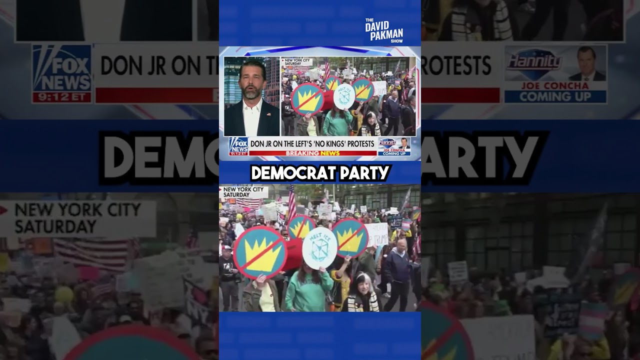Don Jr. MELTS DOWN over No Kings protesters, TERRIFIED of people in silly costumes #shorts