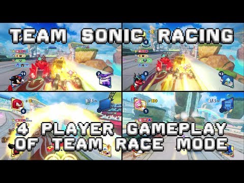 Team Sonic Racing: Team Race Mode with 4 Players (Ocean View)