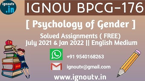 IGNOU BPCG-176 Solved Assignment July 2021 & Jan 2022 [FREE] || IGNOU BAG || IGNOU TV || IGNOU ||