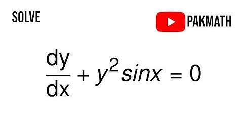 solve dy/dx + y²sinx =0 | separable equation | Differential Equation