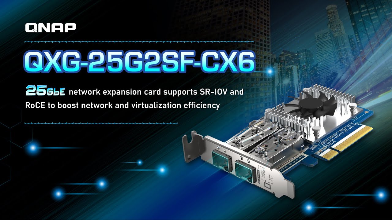 QNAP QXG-25g2sf-cx6 Dual Port 25 GBE sfp28 PCIE gen4 x8 nic. Iov support
