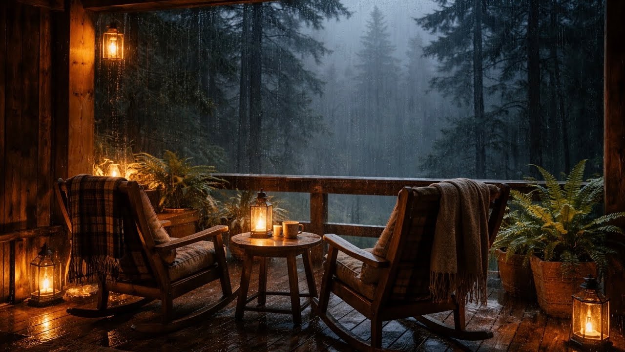 Peaceful Heavy Rain on Cabin Roof | Deep Relaxation Audio for Insomnia Relief