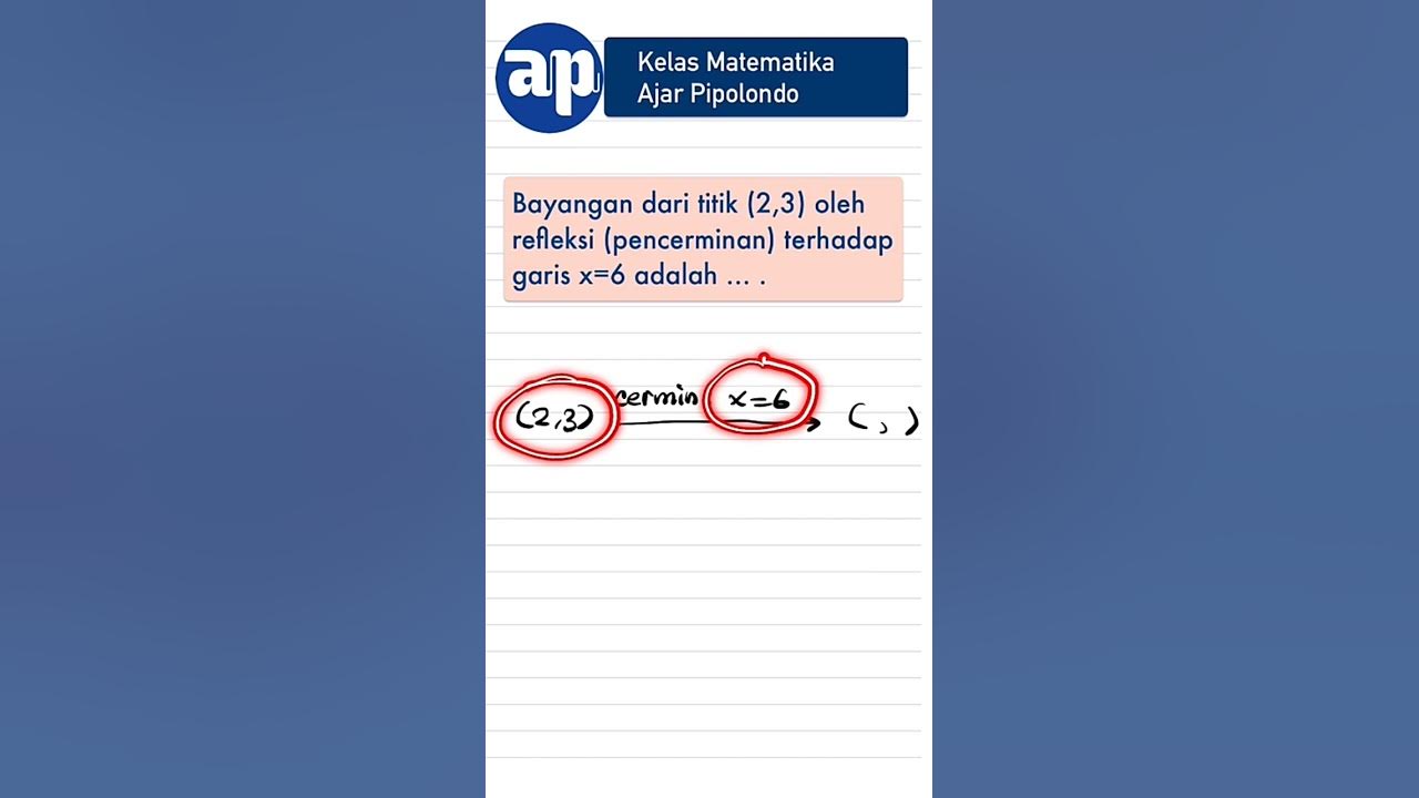Refleksi (Pencerminan) Matematika Transformasi Geometri #shorts #transformasigeometri
