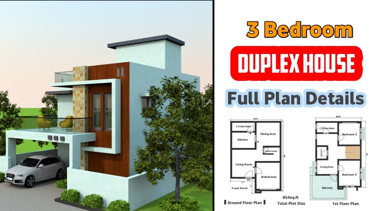 3 Bedroom Modern Duplex House Design