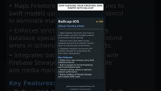 GitHub Trending Repositories: 1amageek/Ballcap-iOS 🇬🇧