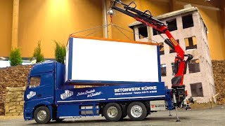 GREAT RC TRUCK ACTION COMPL! PALFINGER SCALEART-CRANE! MB AROCS! MAN! SCANIA SHOW TRUCK! IG M.T.&B.!