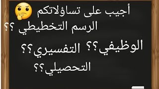 أجيب على تساؤلاتكم، الفرق بين الرسم التخطيطي التفسيري والوظيفي والتحصيلي.