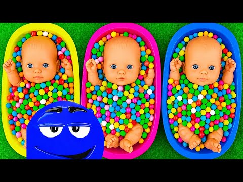 Satisfying with 3 rainbow bathtubs candy with asmr satisfying video USA video satisfying
