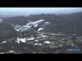 F/A-18 extended view of Space Shuttle Endeavour's flyover Southern California