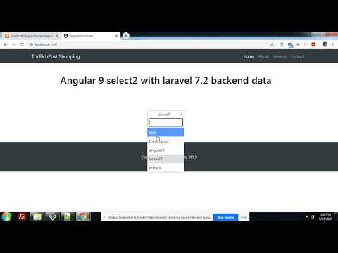 Angular 9 Laravel 7 Select2 with backend data