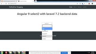 Angular 9 Laravel 7 Select2 with backend data