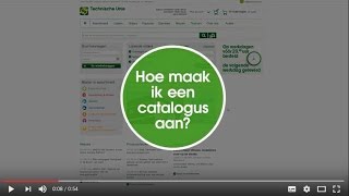 Catalogus Aanmaken In De Webshop Van Technische Unie