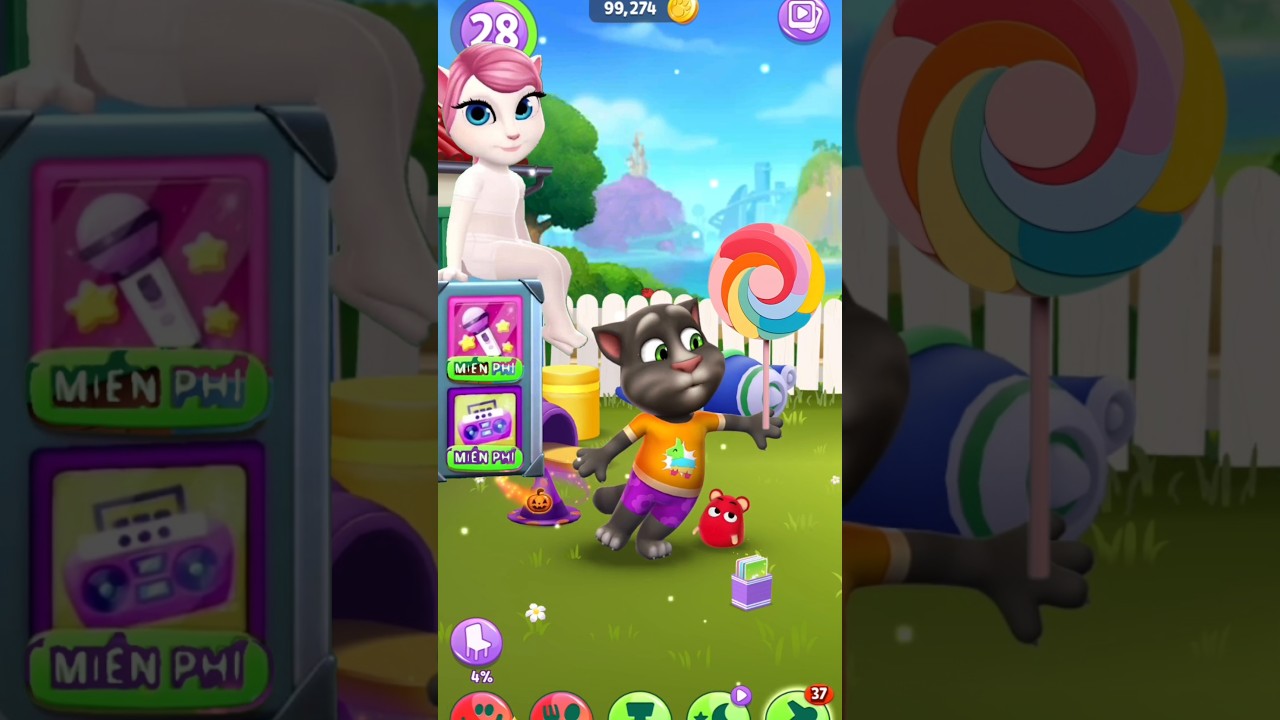 MY TALKING TOM 2 LOVE FOR LOLIPOP AND SAD 