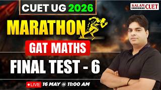 CUET UG 2026  Marathon | Maths All Topics Final Revision | CUET GAT Top Question by RK Sir