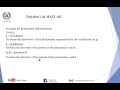 polyder( ),polyint( ), polyval( )
