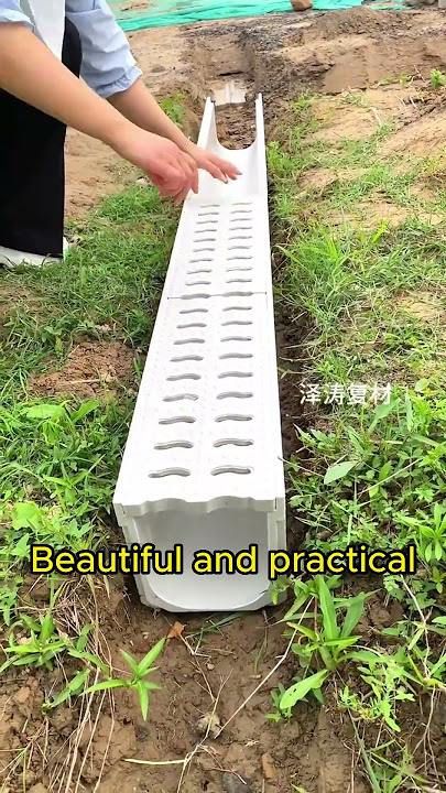 The drainage ditch installation is fast and beautiful