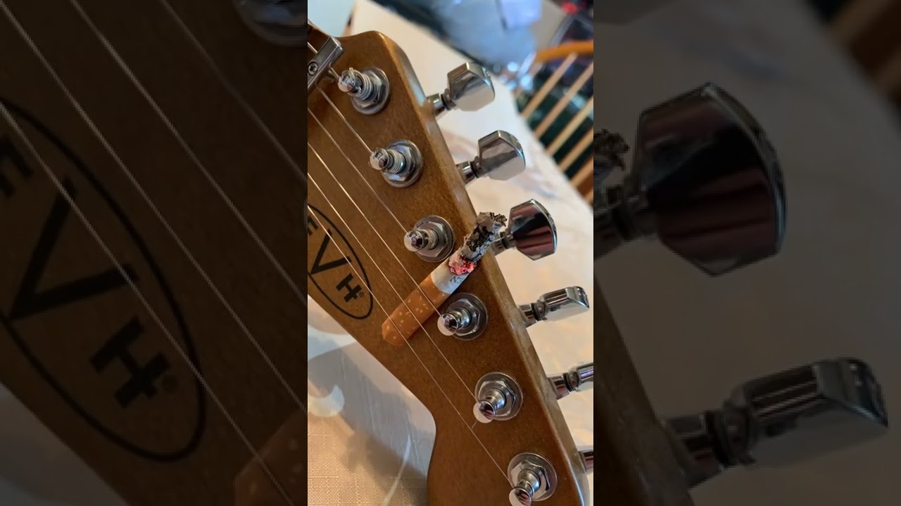 eddie van halen guitar cigarette EVH Frankenstrat cigarette burns 🔥- Don't smoke kids