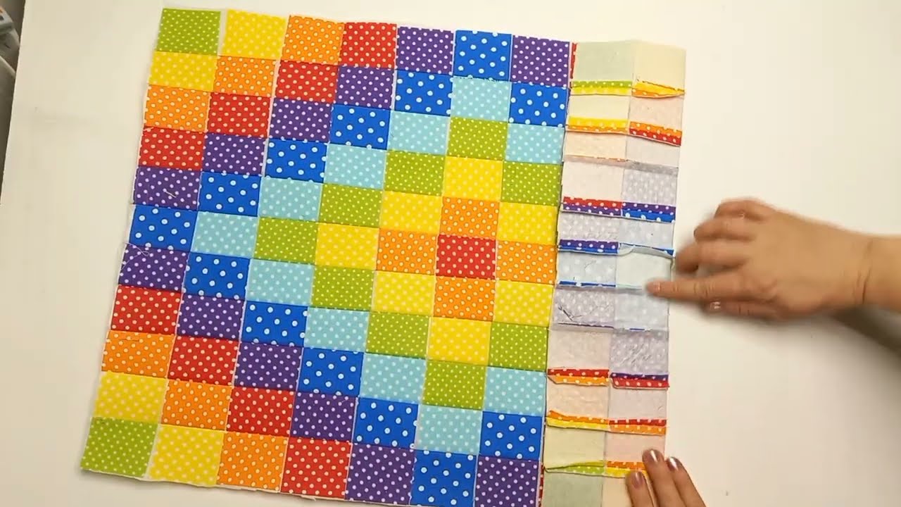 Радужная лоскутная наволочка. Очень простой способ сшивания