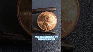 1988 Lincoln Cent with O/R Heavy Die Scratches #shorts #errorcoins #errorcoin