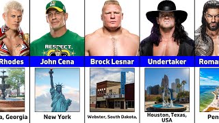 Birthplace of WWE Wrestlers