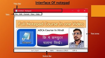 Full Computer Notepad Tutorial Video | TCTA|ADCA Course in Hindi| Computer Course In Hindi | Notepad