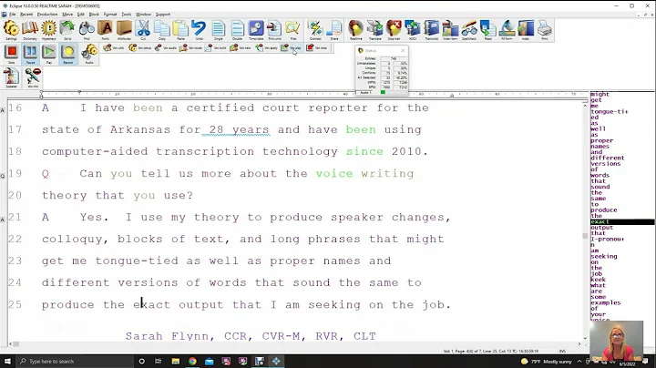 Demonstration of realtime voice writing