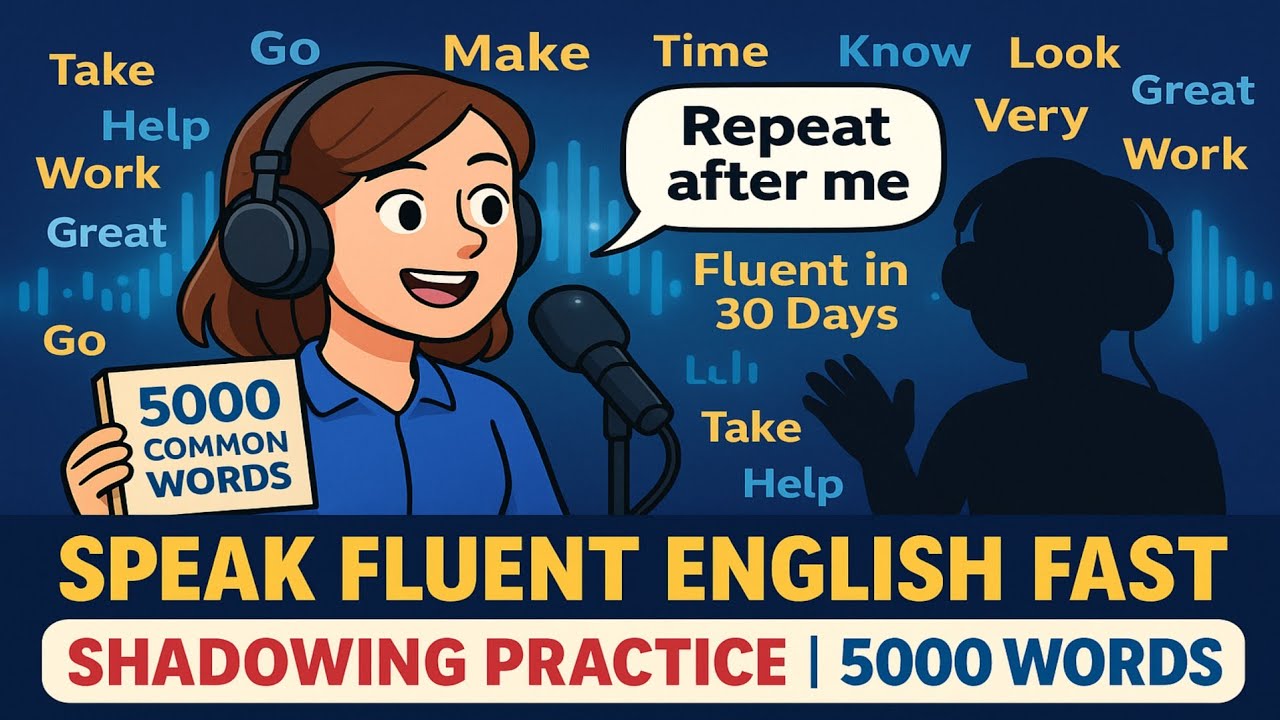Speak Fluent English Fast | Shadowing Practice with 5000 Common Words ...