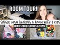SMALL BEDROOM ORGANIZATION TOUR | SHARING A ROOM WITH 3 KIDS