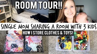 SMALL BEDROOM ORGANIZATION TOUR | SHARING A ROOM WITH 3 KIDS