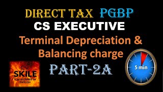 PGBP | English | part 2A |Terminal depreciation & Balancing charge | in 5mins| with example | SKILE|
