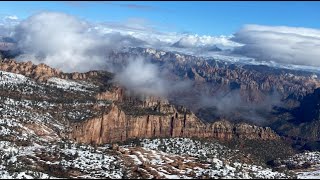 Zion Helicopter Tour An Aerial View Video of Zion National Park area, Springdale Utah - March 2023