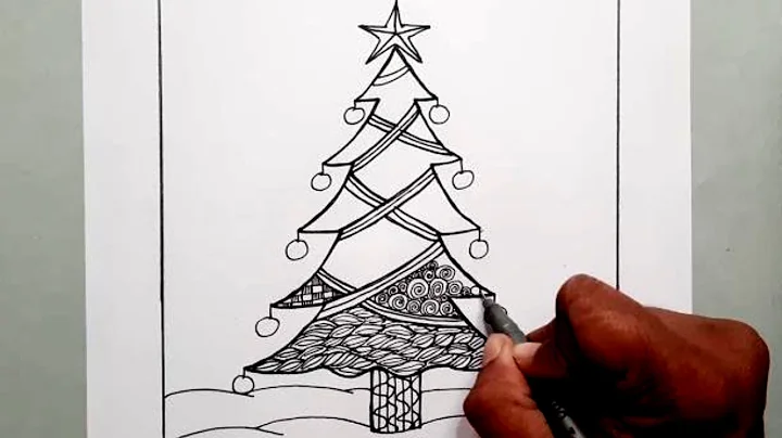 CHRISTMAS TREE ZENTANGLE||ZENTANGLE DRAWING||HOWTODRAW ZENTANGLE