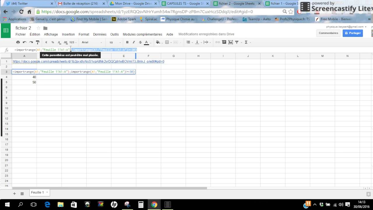 Importrange Filter Et Formule Matricielle Google Sheets