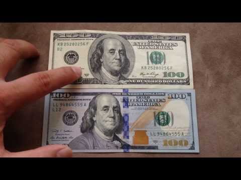 Comparing The New $100 US Dollar (Oct 2013) With The Old $100 Bill.